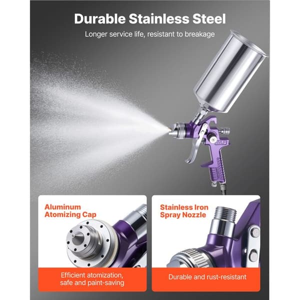 Pneumatiske Gravity Spray Gun Kit-Duoku-Sæt af 3-med dyser på 1,0 mm-1,4 mm og 1,8 mm