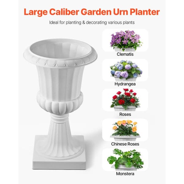 Jardinière - DUOKU - KD2986W - Sæt af 2 - Højde 67 cm - Ø 40 cm Vit