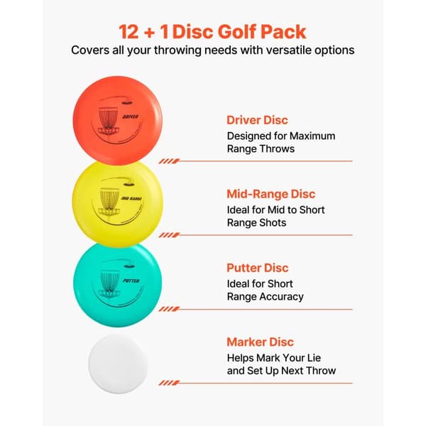 Discgolfset - DUOKU - JY005-S70003 - 12 Skivor - Rygsäck Ingår - Hållbar TPE