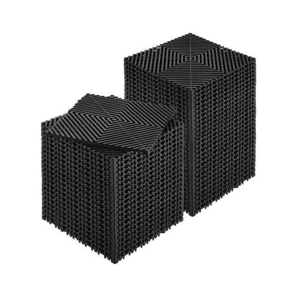 Dræningsmåtte Sammenkobling-Duoku-310x310 mm-Modulær Sammenkobling-PP Skridsikker Sort-50 stk