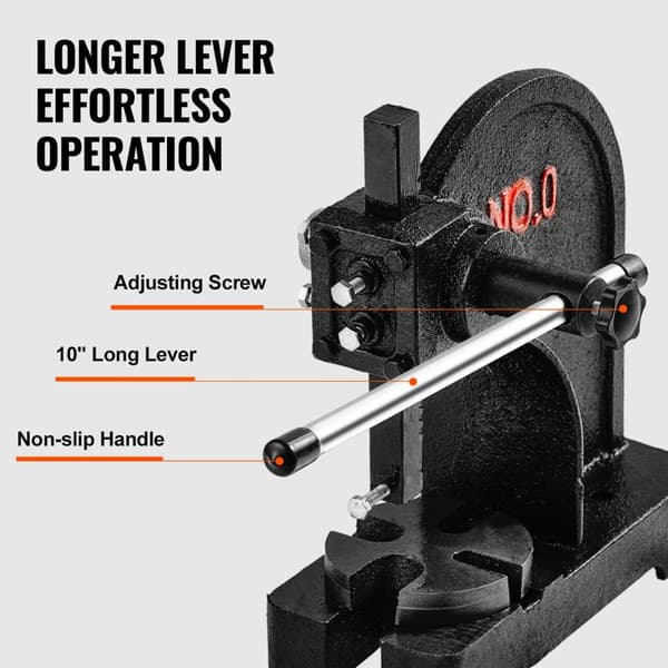 Skruvpress - DUOKU - Manuell Ställbar Press - 0,5 Ton - Maximal Höjd 117 mm - Robust Precision