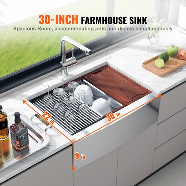 Køkkenvask - DUOKU - Model TXHW302209RS1 - Rustfrit Stål 304 - 30 tommer - 1 rektangulær skål