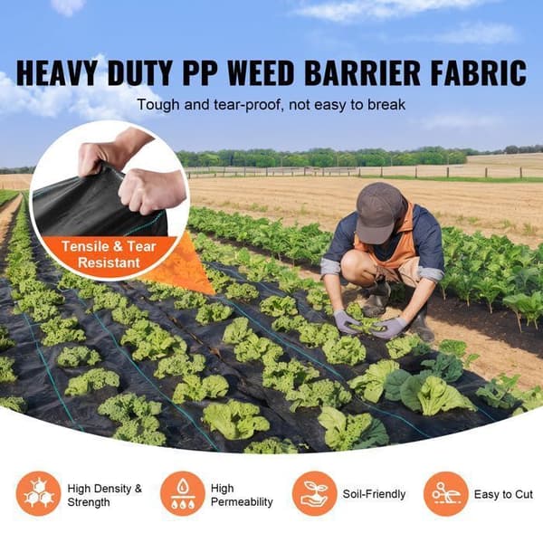 Geotextilväv - DUOKU - 13FTx60FT - 5OZ - Hög Permeabilitet - Ogräshinder