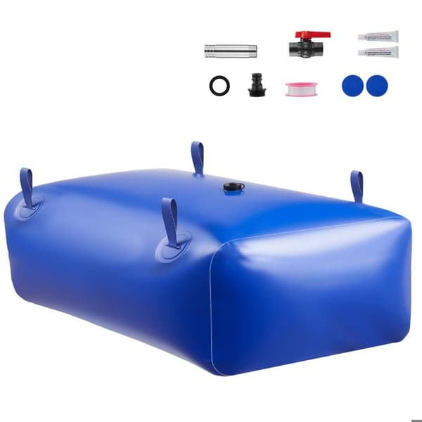 Vandbeholder 540 L-Duoku-sammenfoldelig opbevaringspose i PVC 1000D til vanding, camping, campingvogn, blå