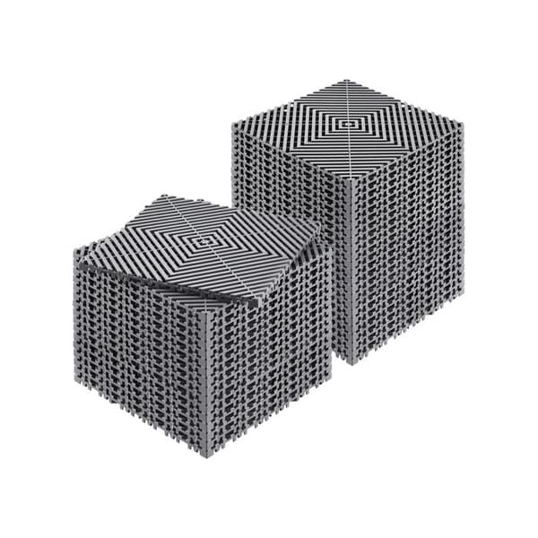 Dræningstapet Sammenkobling-Duoku-310x310 mm-Modulær Sammenkobling-PP Skridsikker Grå-40 stk