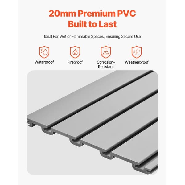 Väggpanel med lameller för garage - DUOKU - YLP-SS-8G-1 - 1225×2450 mm - PVC - 136 kg per panel