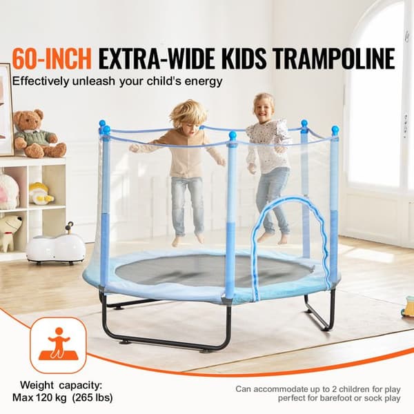 Trampolin - DUOKU - 60 tum - Mini Inomhus och Utomhus - Säkerhetsnät - Basketkorg