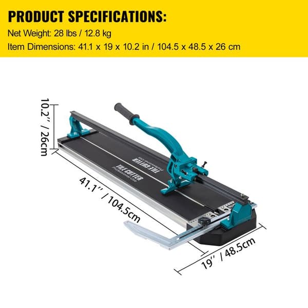 Manuel fliser cutter - DUOKU - 800 mm - Aluminium - Præcis laserpositionering - 35 mm bredde