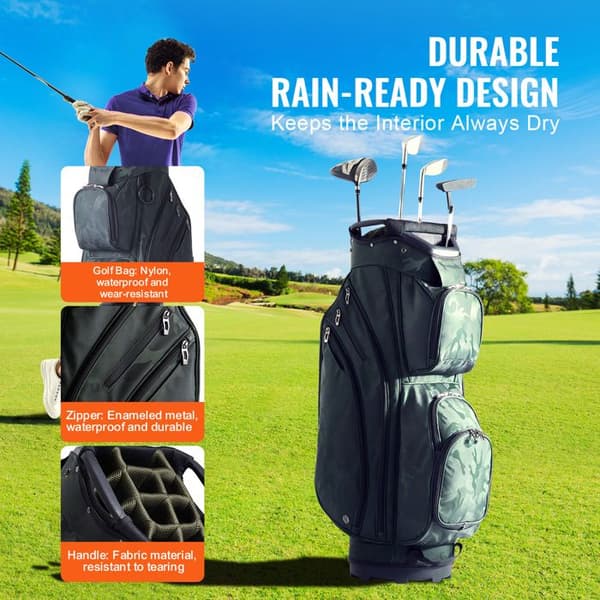 Golf Bag for Trolley-Duoku- with Top Compartment with 14 Compartments 36 in-11 Pockets-High Quality Nylon