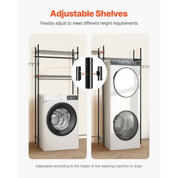 Opbevaringshylde - DUOKU - Model SHSS8234196-4B - 4 Niveauer - Metal - Sort