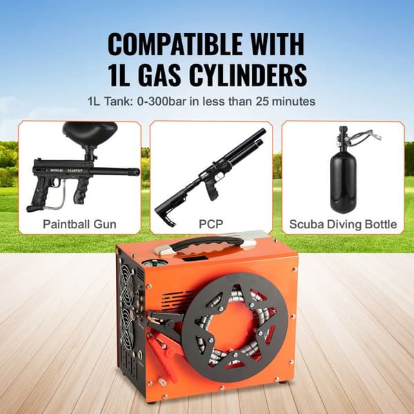 Compresor de Aire PCP-Duoku-350W 30Mpa- con Convertidor de Potencia Integrado-Parada Automática-DC12V/AC230V