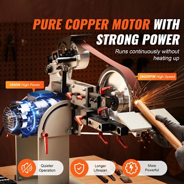 Båndslibemaskine - DUOKU - JLD10-7 - 1500 W - Variabel Hastighed - 3 Slibemodes