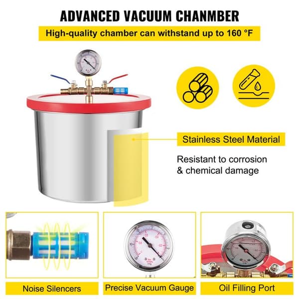 Vacuum Pumpe-Duoku-2 Gallons 4 CFM 1/3 HP-til fjernelse af luft i Silikone Epoxy-Genererer et Lavtryk Miljø