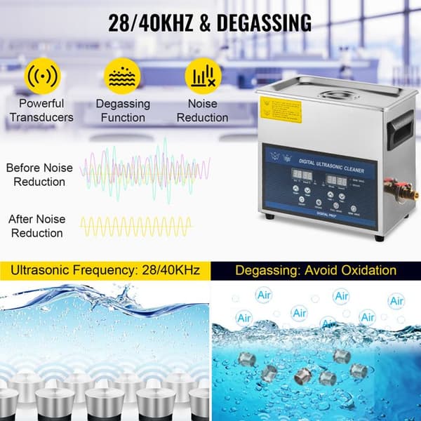 Ultraljudstvätt - DUOKU - 6 L - Dubbel frekvens 28/40 kHz - Värme 0-80°C