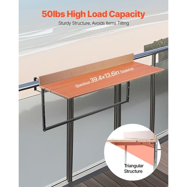 Bord Suspenderet - DUOKU - Sammenfoldelig - 100 x 48,5 cm - Justerbar 5 Niveauer - Rustfrit Stål