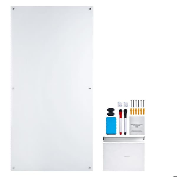 Magnetisk Whiteboard - DUOKU - 72"x36" - Tempereret Glas - Væghængt - Tør-ud
