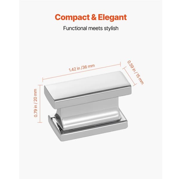 Møbelknopper - DUOKU - Model 2891 - Firkantet - Zinklegering - Kromfinish Krom