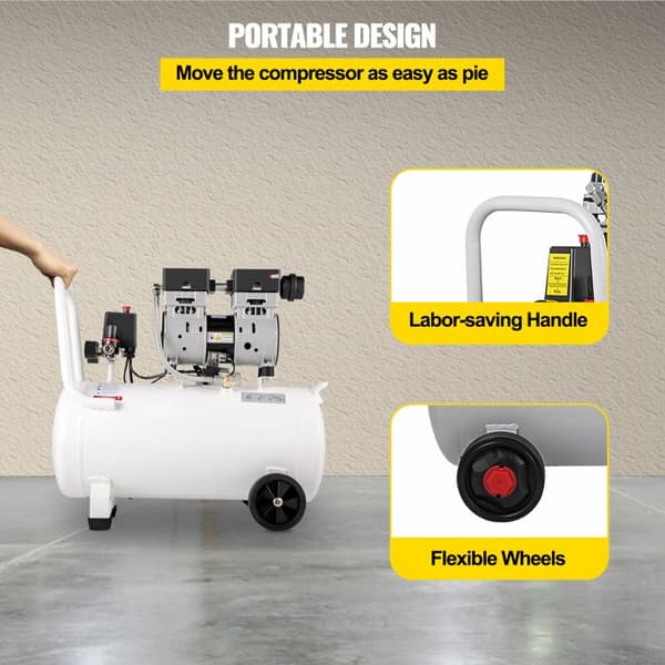 Luftkompressor - DUOKU - KYJ-6554 - 50 Liter - Ultra Tyst - 750 W Vit