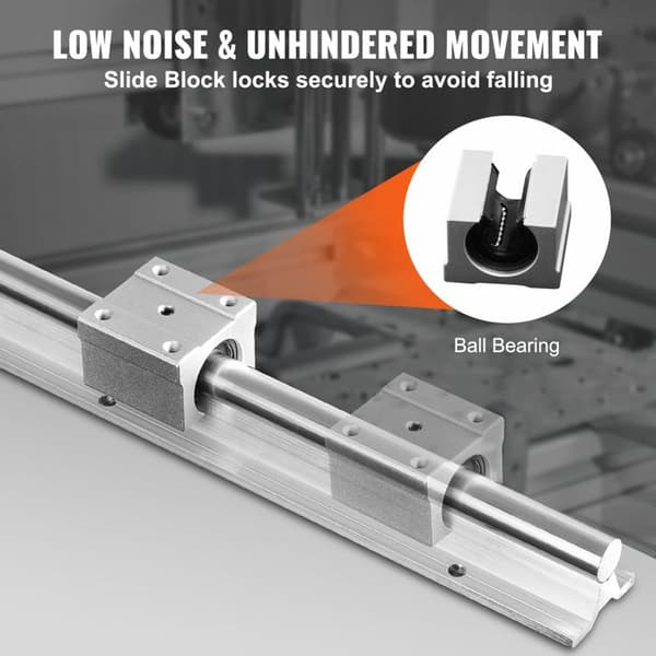 Linear Guide Rail Set-Duoku-2 SBR16 Rails 39,4 in-4 SBR16UU Sliding Blocks-CNC Router Machines