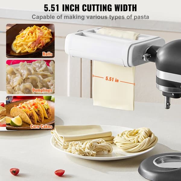 Pasta-Maskin-Duoku-för KitchenAid-Bladset-Rostfritt Stål 3 i 1