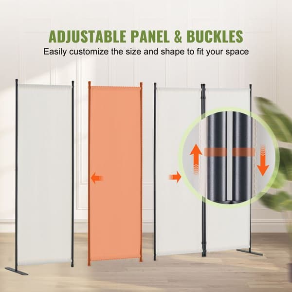 Avskiljande Vägg - DUOKU - Fällbar med 4 Paneler - 228x45x172,5 cm - Vit - Tyg Vit