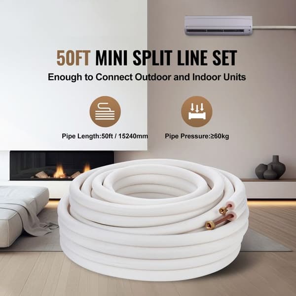 Mini-rörsystem - DUOKU - 15240 mm - Koppar - Trefaldig Isolering - 6,4 och 9,5 mm