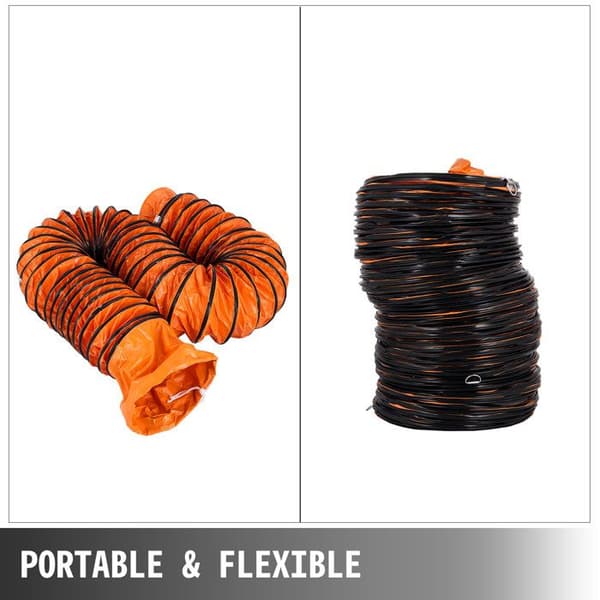 Fleksibel ventilatorledning - DUOKU - 16 ft (4,9 m) - Ø 300 mm - Holdbar PVC - Orange