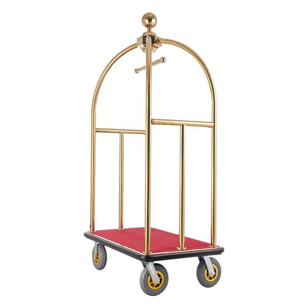 Bagagevogn - DUOKU - Model X-109 - Kapacitet 680 kg - Rustfrit Stål - Rødt Tæppe Guld