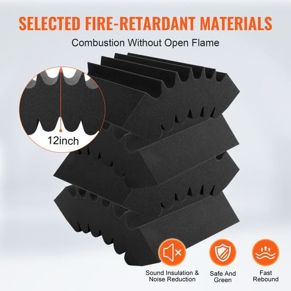 Akustiska skumplattor - DUOKU - DPXJBJ300-4 - Lim - 17 x 6 x 12 tum - Set om 4