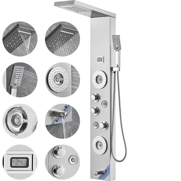 Bruserpanel - DUOKU - 8039FL - 6 Tilstande - LED - 4 Massagejets