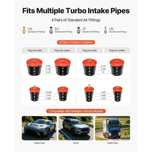 Lækagetester - Duoku - til Turbo-system - Tilpasset til kontrol af luftvekslere og indsugningskanaler