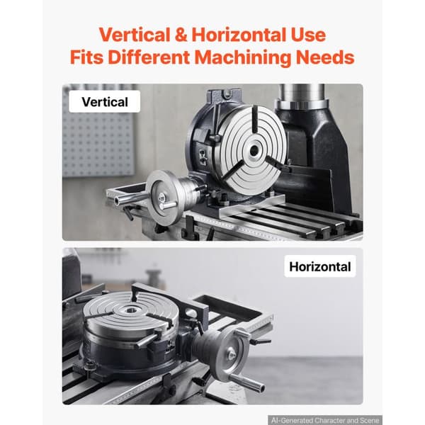 Horisonell och vertikal delningsplatta - DUOKU - HV-8-3 - 200 mm - 3 spår - Morse kon MT3