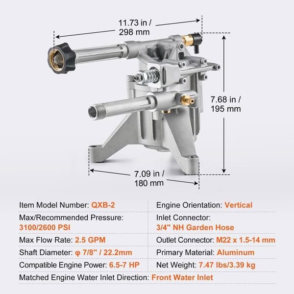 Högtryckstvättspump - DUOKU - QXB-2 - 3100 PSI - Ersättningskit - 5 Munstycken