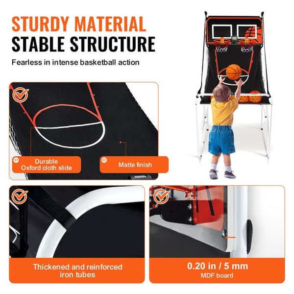 Basketboll Arcade-spel - DUOKU - Fällbar - 2 Spelare - 4 Bollar - 8 Läge - LCD