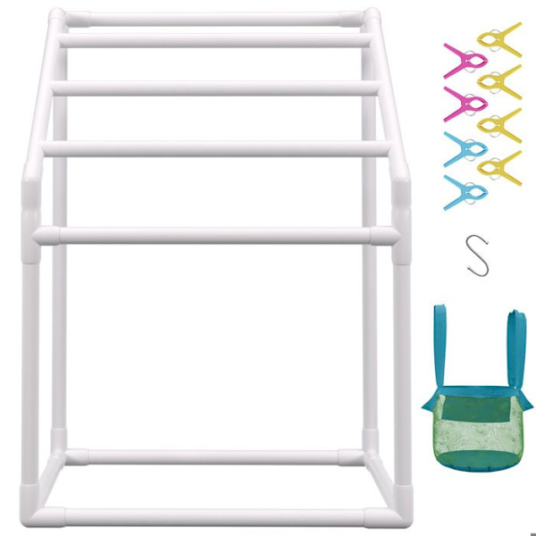 Handduksställ - DUOKU - VV-PTR-T5 - 5 Stänger - PVC - Vit Vit