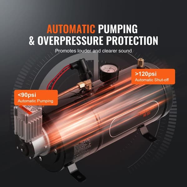 Ilmakompressori - DUOKU - HS-551 - 12 V - Säiliö 3 L - 120 psi