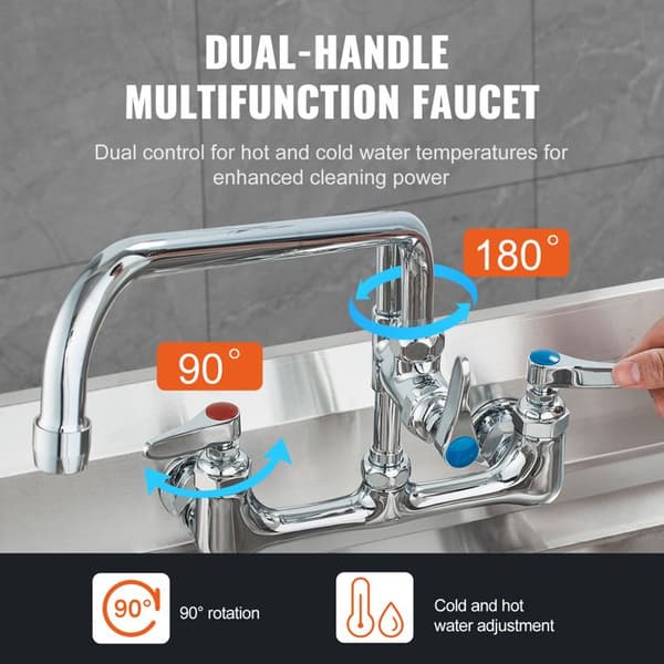Kran - DUOKU - 5803A-12-21 - Höjd 21" - Svängbar pip 12" - Väggmonterad