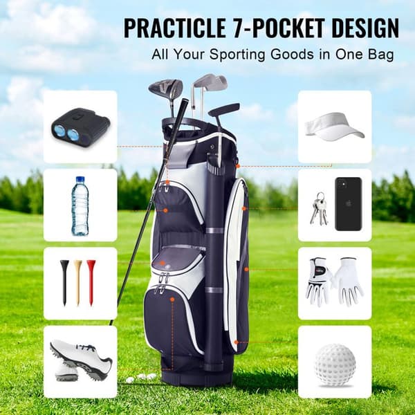 Golf trolley bag 14 compartments 36 in-Duoku-high quality nylon-several pockets-with handles