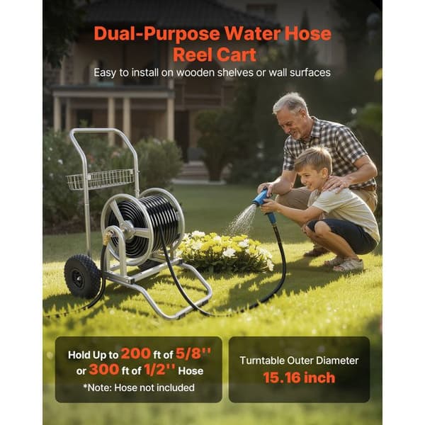 Slangeopruller 60-91 m - Duoku - Slangevinder på 2 hjul til have og bilvask