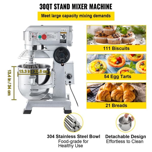 Multifunktionel køkkenmaskine - DUOKU - B30-BT - 33 L - 1100 W - Skål i rustfrit stål 304