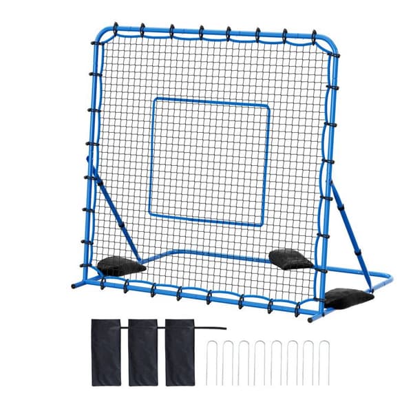 Fodbold Rebound Net -Duoku-221x183 cm-Rebounder med Justerbar Vinkel-Durable Jernstruktur og PE Net