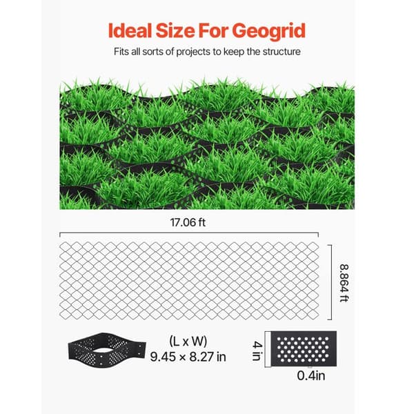 Grus Stabilisator-Duoku-5,2x2,7 m-Geocelle Stabiliseringsnet-Mål 100 mm-Forbliver Stabil Jord og Græs