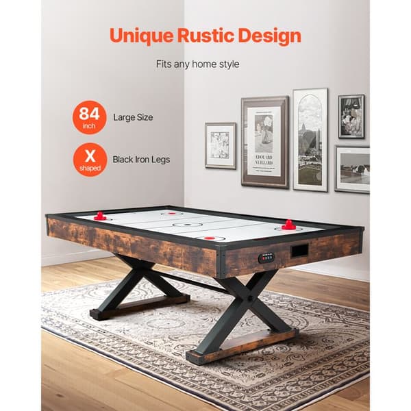 Ilmapöytä-Hokeyn-Duoku-214 cm-Sisäpeli Setti 2 Työntäjää-2 Pakkia-Sähkölaskuri