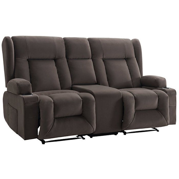 Elastisk El-soffa - DUOKU - 2 Platser - Värme - Massage - Mocka