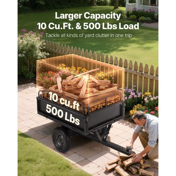 Tipvogn med Tipper - DUOKU - 283 L - Stål - Dæk 35,56 cm - 500 lb kapacitet