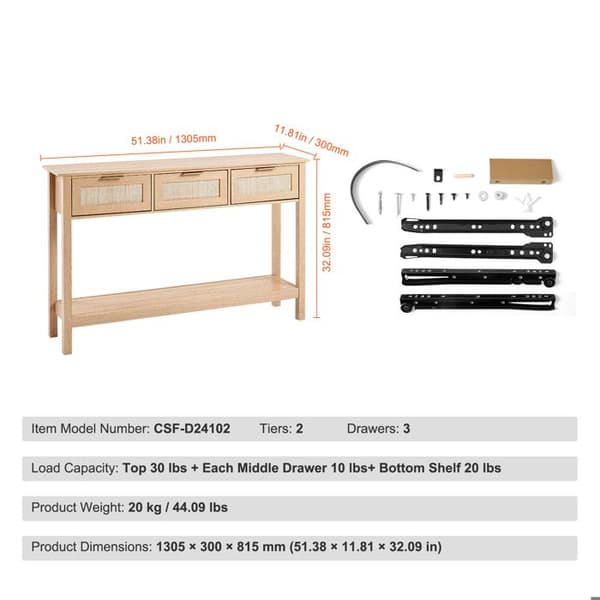 Entréebord - DUOKU - Model CSF-D24102 - 3 Skuffer - Skydedør - Moderne Design