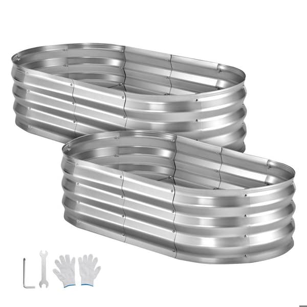 Höjdodling - DUOKU - YJ-ZZC006 - 120x60x30 cm - 2-pack - Aluminium-zinklegering Silver