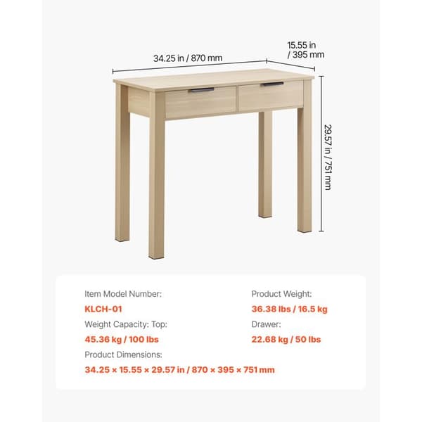 Bureau - DUOKU - KLCH-01 - Moderne - 1 Skuffe - Træ Spånplader