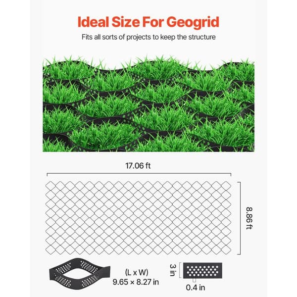 Grus Stabiliser-Duoku-5,2x2,7 m-Geocell Stabiliser-Ground dybde 75 mm-Stabil grundhold-for Stier