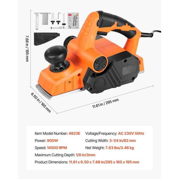Elhyvel - DUOKU - 4823E - 900 W - Skärbredd 82 mm - Justerbart djup
